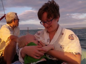 nursing baby on a boat